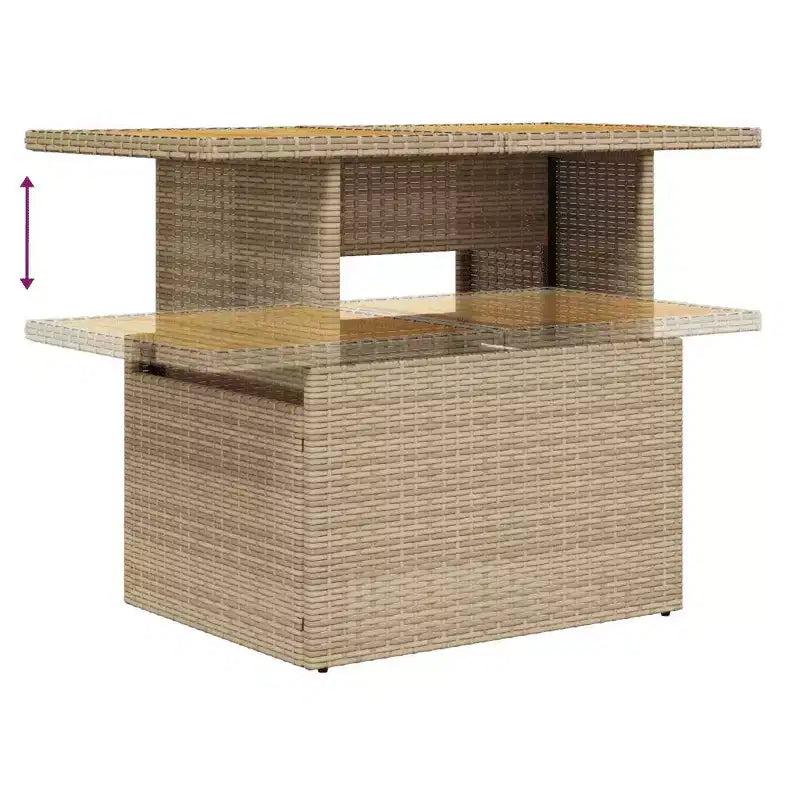 vidaXL Salon de jardin 4 pièces en résine tressée avec coussins et bois d'acacia