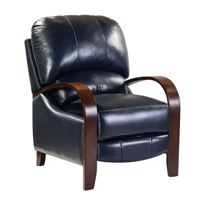 Ensemble de 2 fauteuils inclinables manuels en cuir véritable, inclinaison à 159°
