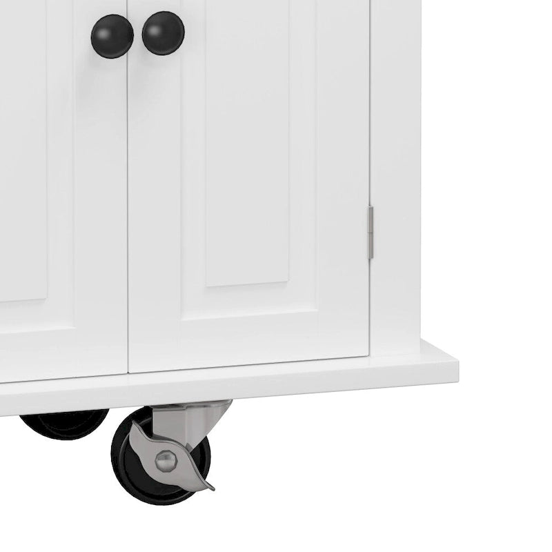 Îlot de cuisine roulant de 43,31 po avec 2 armoires et un porte-épices