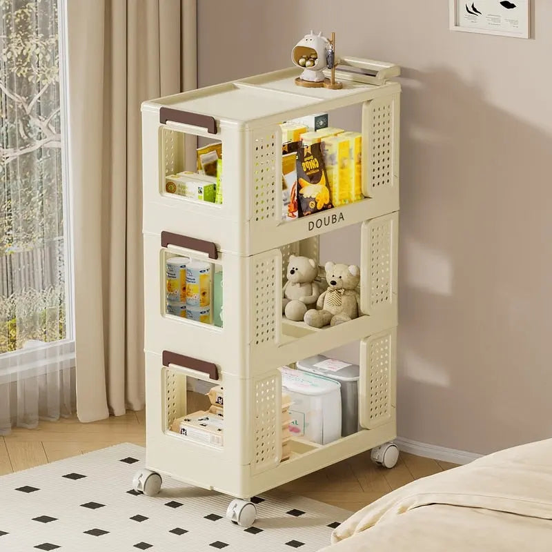 Dessertes de rangement roulantes à 4 niveaux pour cuisine ou salle de bain