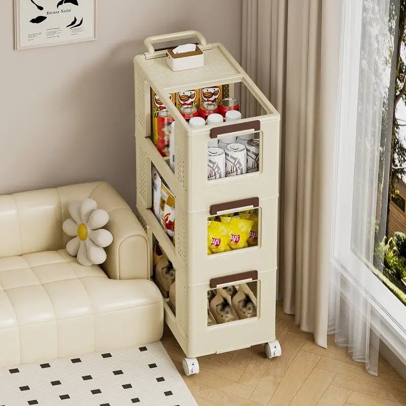 Dessertes de rangement roulantes à 4 niveaux pour cuisine ou salle de bain