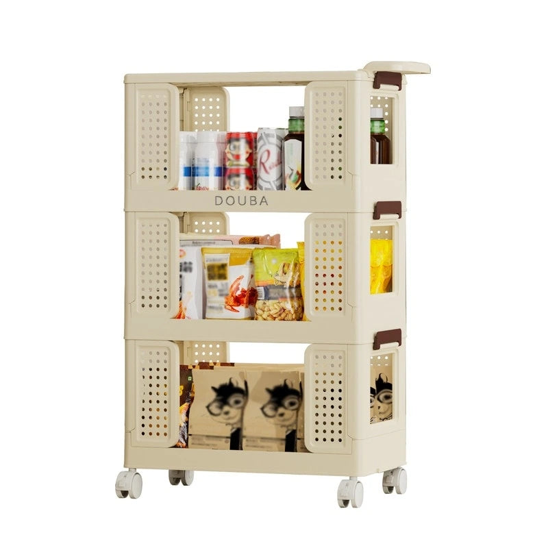 Dessertes de rangement roulantes à 4 niveaux pour cuisine ou salle de bain