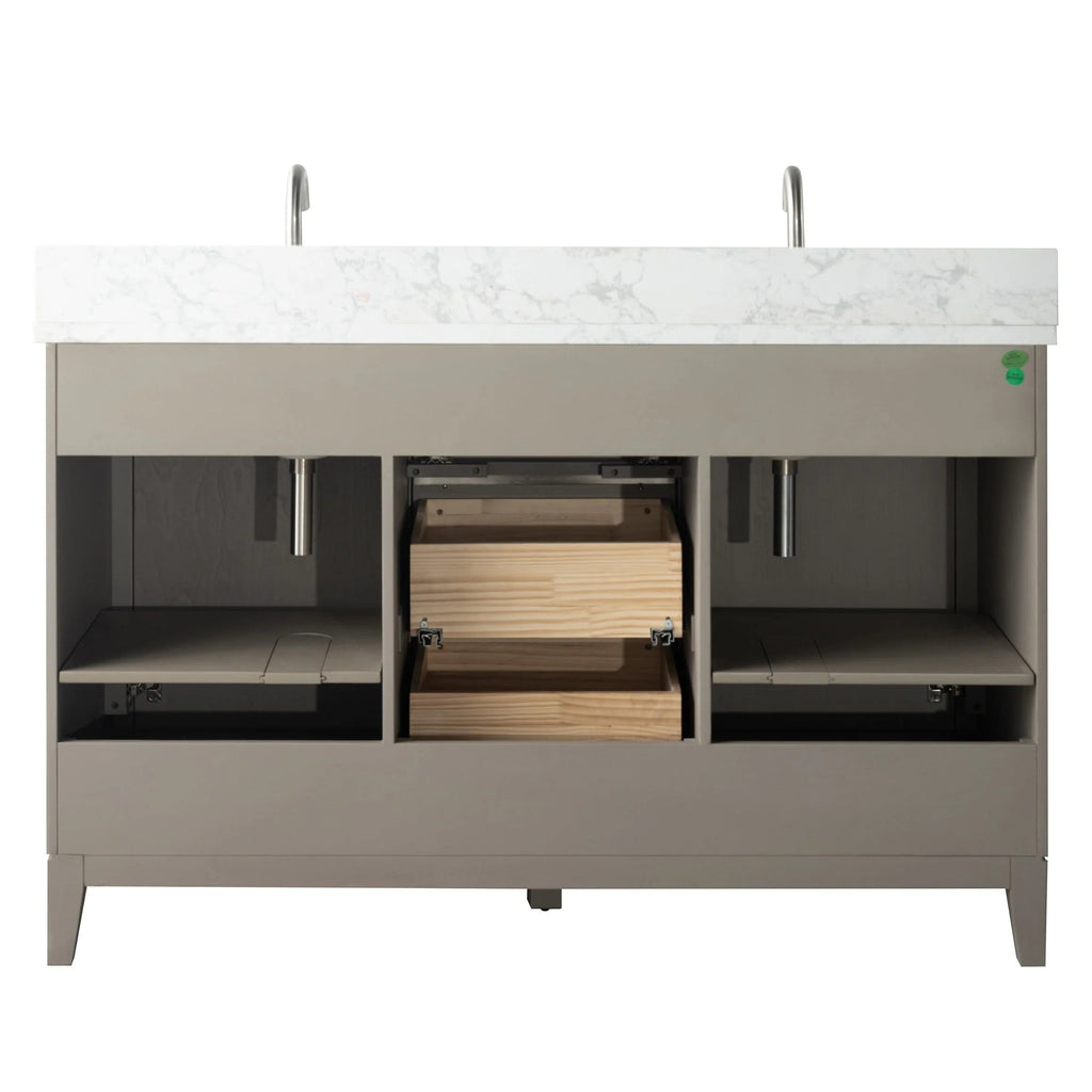 Meuble-lavabo Vanity Art avec évier en céramique et dessus en marbre reconstitué
