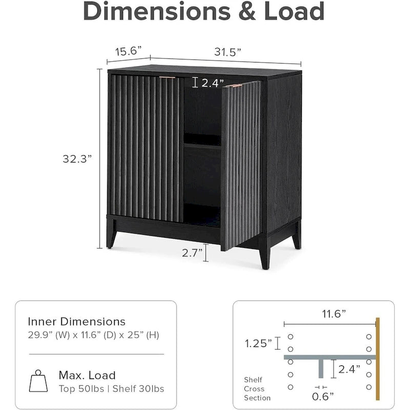 Meuble de rangement Mopio Brooklyn, armoire d'appoint d'entrée de ferme moderne, buffet, crédence